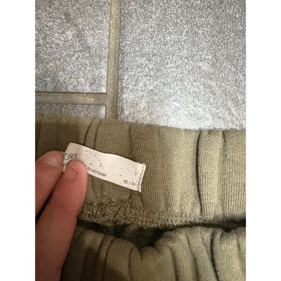 Oak + Fort Army Green Jogger Pockets Sweatpants XS Elastic Waist Heavyweight - Picture 4 of 8